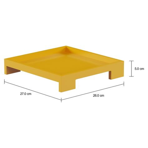 Imagem com medidas do produto BANDEJA PARA BRAÇO DE SOFÁ 26 CM X 27 CM COLI