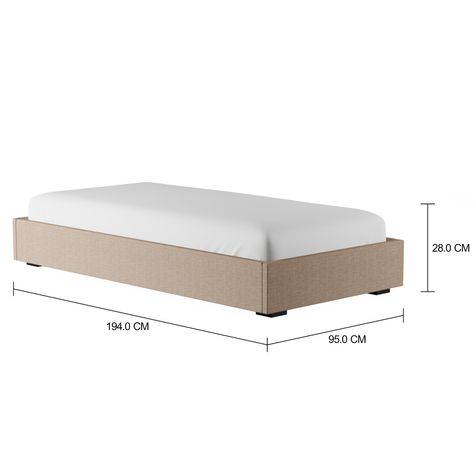 Imagem com medidas do produto CAMA DE SOLTEIRO 88 CM SOX