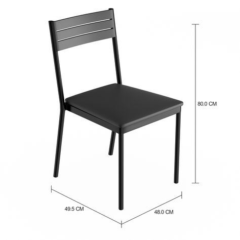 Imagem com medidas do produto CADEIRA CLEO