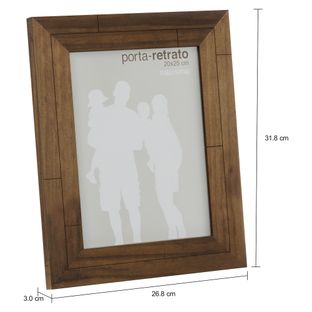 Imagem com medidas do produto PORTA-RETRATO 20 CM X 25 CM RÚSTICO