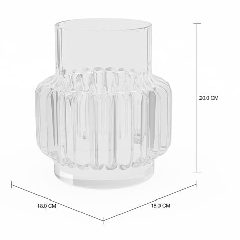 Imagem com medidas do produto VASO 20 CM GEAR