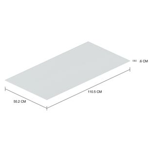 Imagem com medidas do produto TAMPO DE MESA VIDRO 6 MM X 1,10 M X 55 CM VETRO