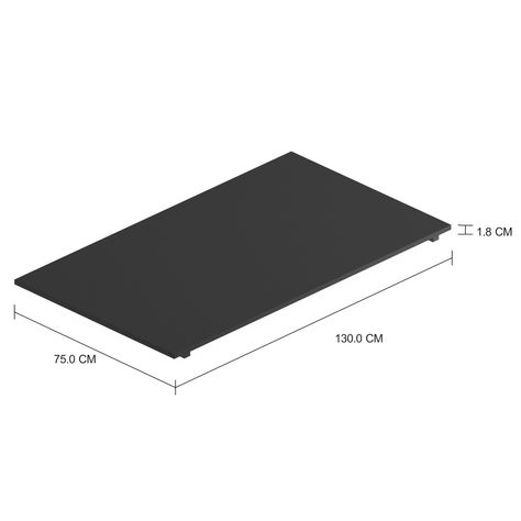 Imagem com medidas do produto TAMPO DE MESA MADEIRA 1,30 M X 75 CM METRIC