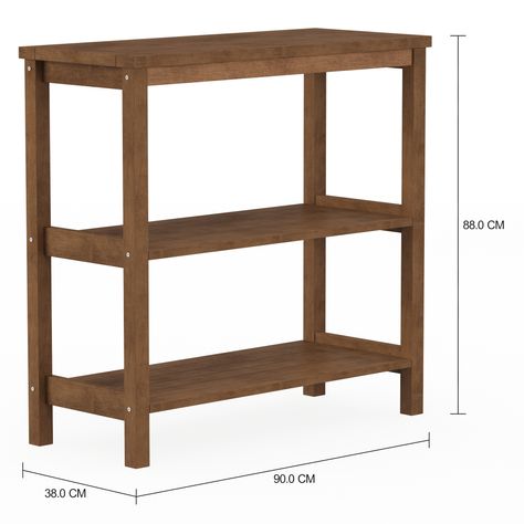 Imagem com medidas do produto ESTANTE APARADOR 90 CM X 38 CM LEME