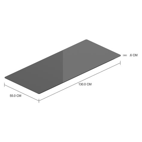 Imagem com medidas do produto TAMPO DE VIDRO MESA 1,30 M X 55 CM STILT