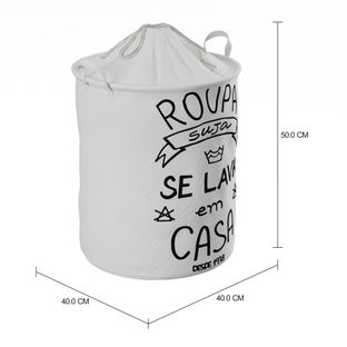 Imagem com medidas do produto CESTO PARA ROUPA ROUPA SUJA SE LAVA EM CASA