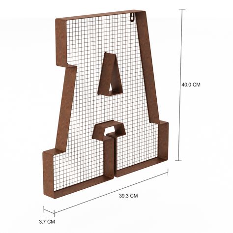 Imagem com medidas do produto ADORNO DE PAREDE WIRE-A