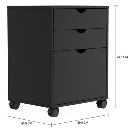 Imagem com medidas do produto GAVETEIRO PARA ESCRITÓRIO 3 GAVETAS LINO