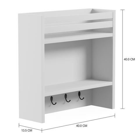 Imagem com medidas do produto NICHO COM GANCHOS 40 CM X 40 CM X 13 CM KINO