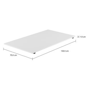 Imagem com medidas do produto TAMPO DE MESA MADEIRA 1,30 M X 75 CM METRIC