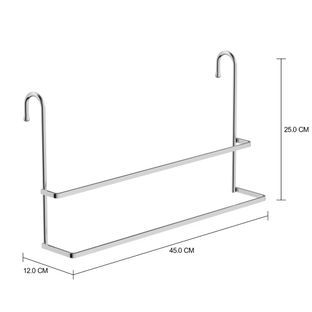Imagem com medidas do produto PORTA-TOALHA DUPLO PARA BOX APOLO