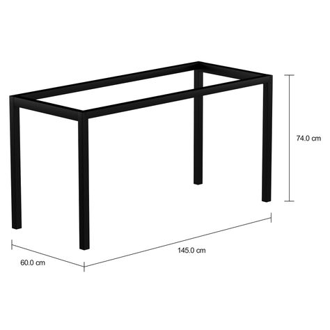 Imagem com medidas do produto BASE DE MESA 1,45 M X 60 CM METRIC