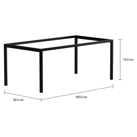 Imagem com medidas do produto BASE DE MESA 1,80 M X 95 CM METRIC