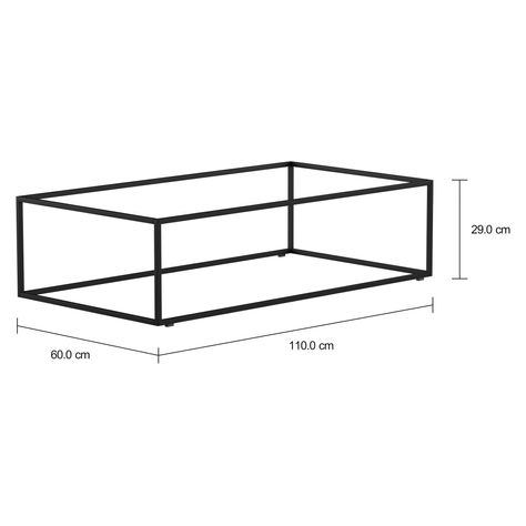 Imagem com medidas do produto BASE DE MESA DE CENTRO 1,10 M X 60 CM LINNEA