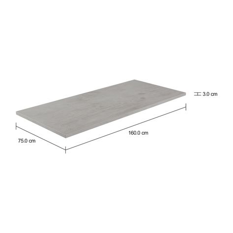 Imagem com medidas do produto TAMPO DE MESA 1,60 CM X 75 CM METRIC BETON