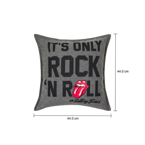 Imagem com medidas do produto CAPA DE ALMOFADA 44 CM X 44 CM ONLY ROCK 'N' ROLL