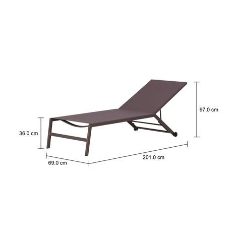 Imagem com medidas do produto CHAISE LONGUE TULUM