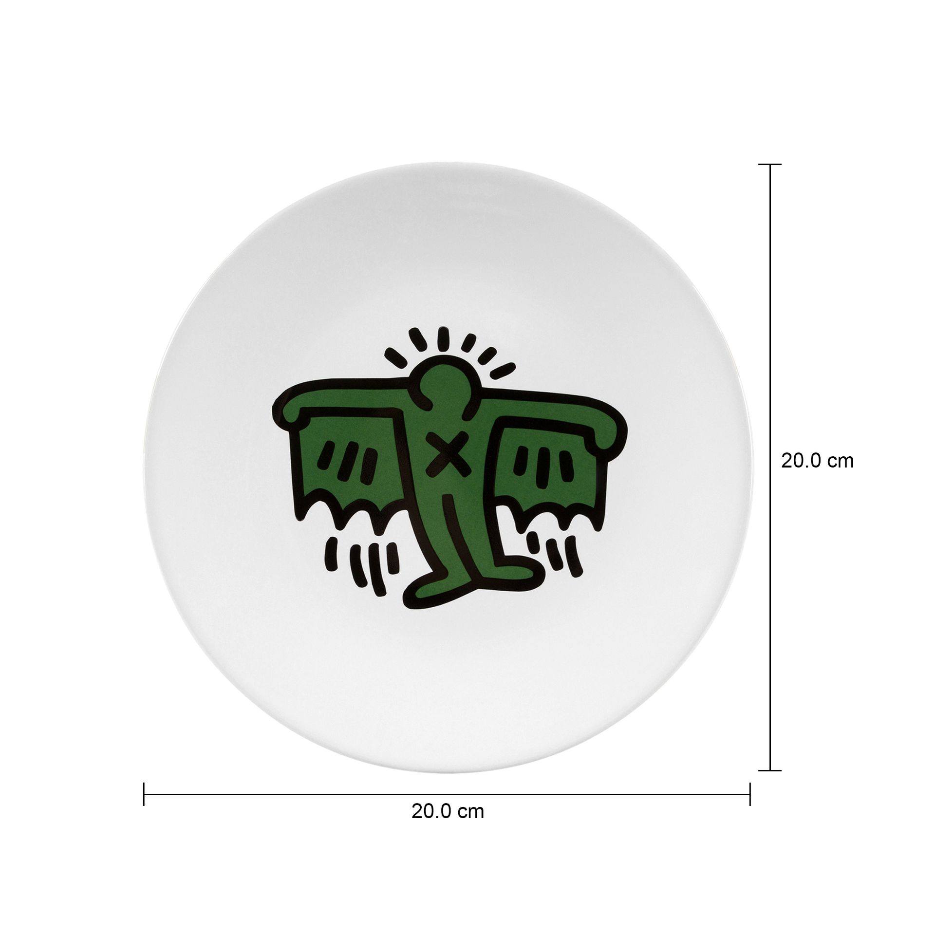 HARING-FLYING-PRATO-DE-SOBREMESA-BRANCO-VERDE-KEITH-HARING_MED0