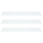 Branco - KIT COM 3 PRATELEIRAS PARA ESTANTE VIDRO 6 MM X 90 CM X 37 CM VETRO