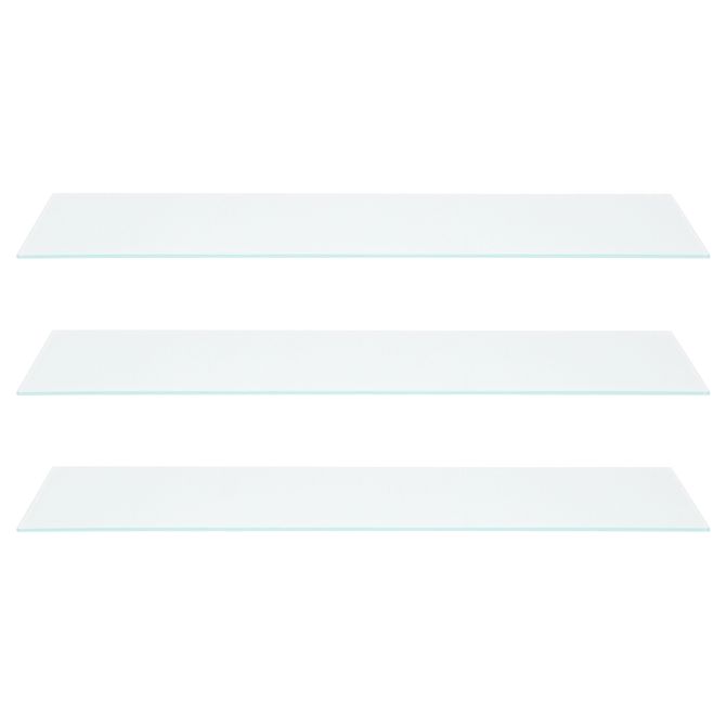 Kit Com 3 Prateleiras Para Estante Vidro 6 Mm X 90 Cm X 37 Cm Vetro