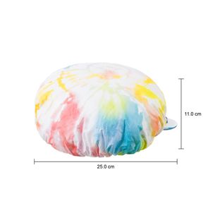 Imagem com medidas do produto TOUCA PARA BANHO COM VENTOSA TO TIE DYE FOR