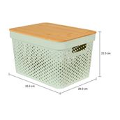 CAIXA 22 CM X 35 CM X 26 CM BAMBUMIX SÁLVIA/BAMBU | Tok&Stok