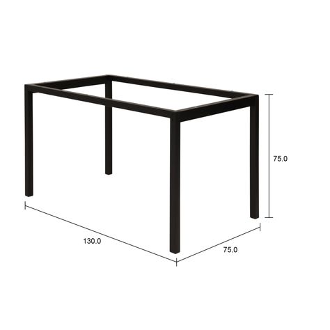 Imagem com medidas do produto BASE DE MESA 1,30 M X 75 CM METRIC