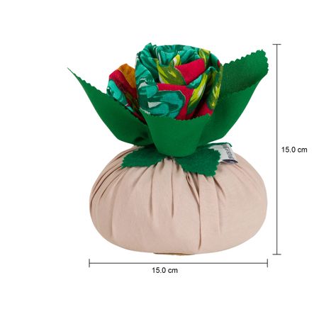 Imagem com medidas do produto PESO PARA PORTA 12 CM X 16 CM RETALHINHO FLOR