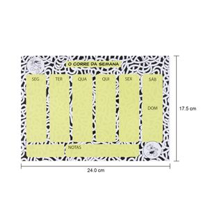 Imagem com medidas do produto PLANNER SEMANAL PASSATEMPO