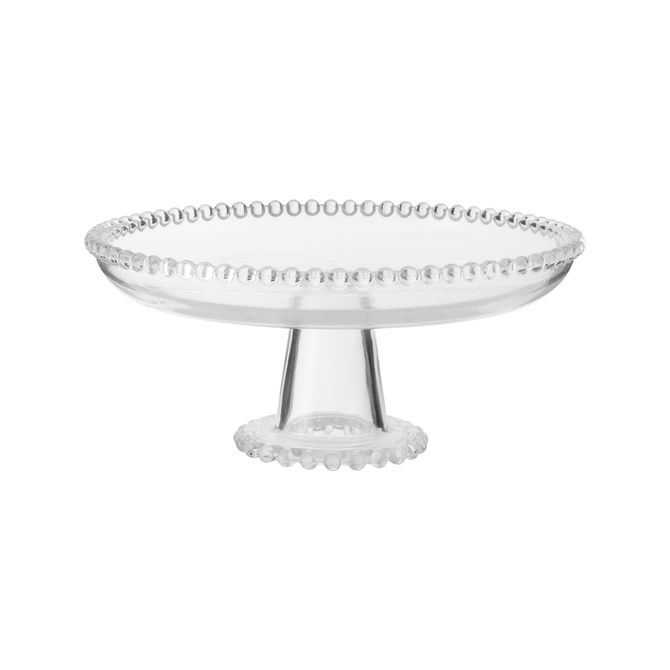 Prato Para Bolo Com Pé 20 Cm Pérolas
