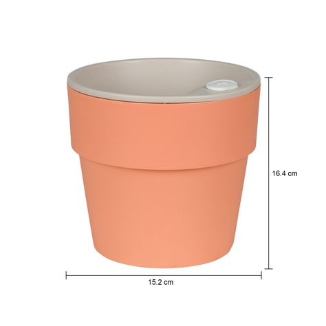 Imagem com medidas do produto VASO AUTOIRRIGÁVEL 15 CM KANTIL