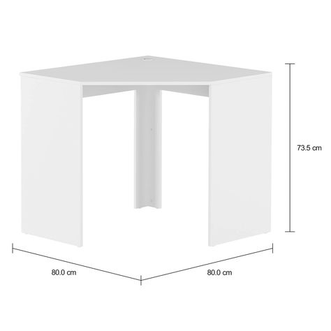 Imagem com medidas do produto MESA DE CANTO 80 CM X 80 CM WINK