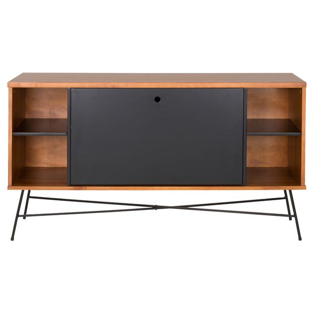 CENTURY-BUFFET-1-PORTA-BASCULANTE-135-M-X-40-CM-PRETO-NOZES-MID-CENTURY_ST0