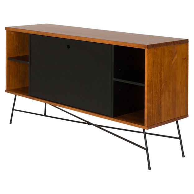 CENTURY-BUFFET-1-PORTA-BASCULANTE-135-M-X-40-CM-PRETO-NOZES-MID-CENTURY_ST1