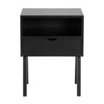 Preto - MESA DE CABECEIRA 1 GAVETA CRAB