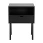 Preto - MESA DE CABECEIRA 1 GAVETA CRAB