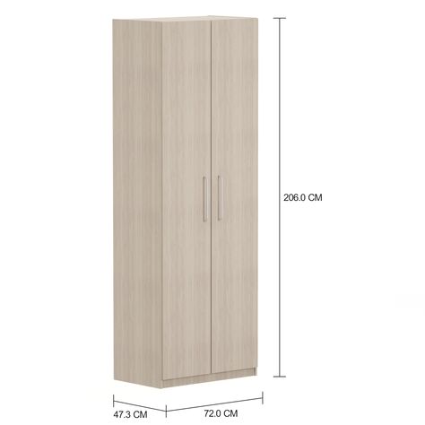 Imagem com medidas do produto GUARDA-ROUPA 2 PORTAS 2 GAVETAS LIVE