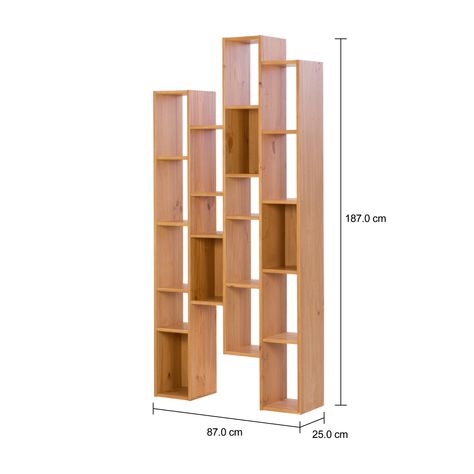 Imagem com medidas do produto ESTANTE 87 CM X 1,87 M GINGA WOOD