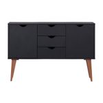 Preto - BUFFET 2 PORTAS/3 GAVETAS 1,20 M X 35 CM LIN
