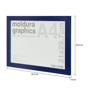 Imagem com medidas do produto KIT MOLDURA A4 21 CM X 29 CM GRAPHICS