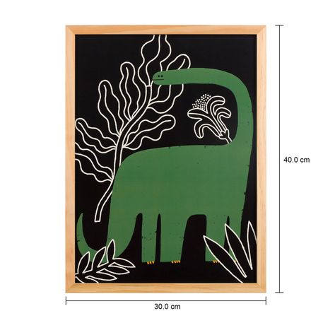 Imagem com medidas do produto QUADRO BRONTO 30 CM X 40 CM BENTOSSAURO