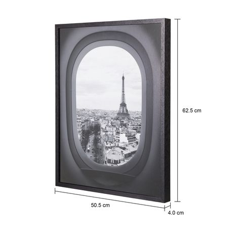Imagem com medidas do produto QUADRO PARIS VIEW 50 CM X 62 CM