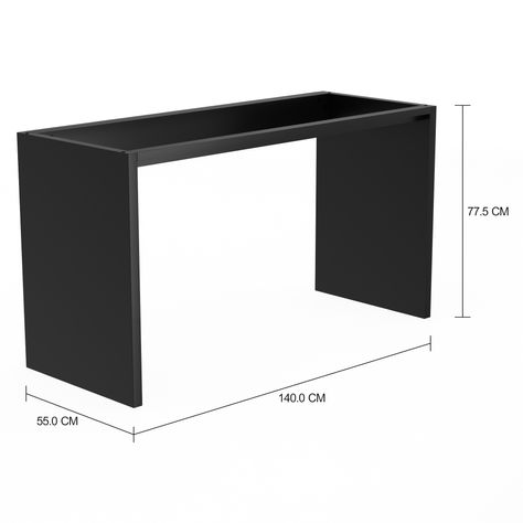 Imagem com medidas do produto BASE DE MESA 1,40 M X 55 CM VETRO