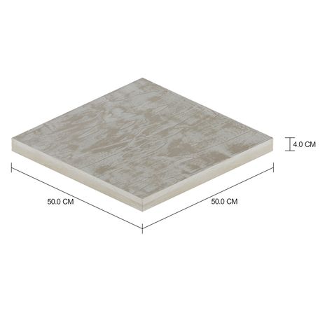 Imagem com medidas do produto TAMPO DE MESA LATERAL 50 CM X 50 CM LINNEA BETON