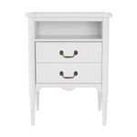 Branco provence - MESA DE CABECEIRA ALTA 2 GAVETAS REGENCE