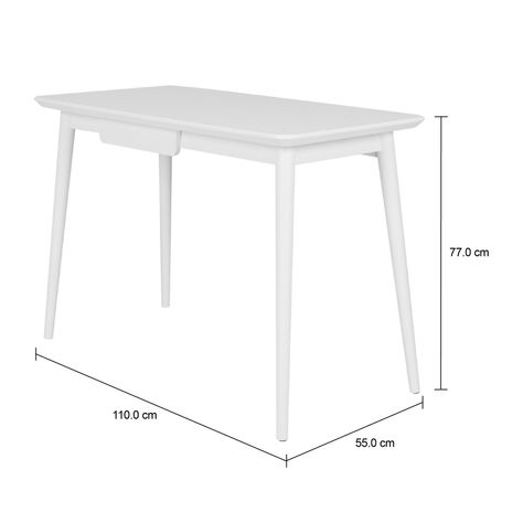 Imagem com medidas do produto MESA 1 GAVETA 1,10 M X 55 CM SKAND