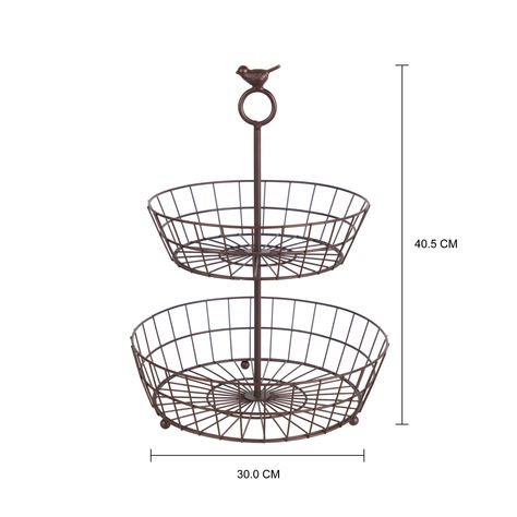 Imagem com medidas do produto FRUTEIRA DE MESA BARN SERENITY BIRD