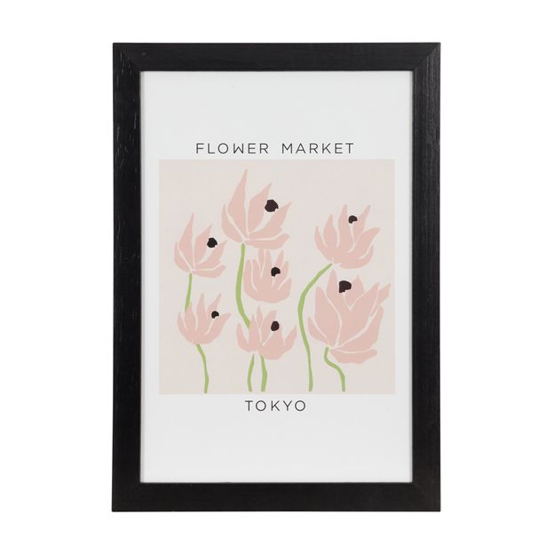 MARKET-TOKYO-QUADRO-23-CM-X-33-CM-PRETO-MULTICOR-FLOWER-MARKET_ST0