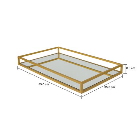 Imagem com medidas do produto BANDEJA 55 CM X 35 CM LAMONT