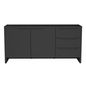 Preto - BUFFET 2 PORTAS/3 GAVETAS 1,60 M X 46 CM INDOOR